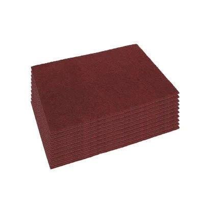 14" x 28" Maroon Eco-Prep Rectangular Floor Finish Removal Stripping Pads (10 Pack) Thumbnail
