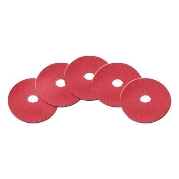 CleanFreak® 20" Round Red Light Duty Floor Scrubbing Pads (5 Pack)