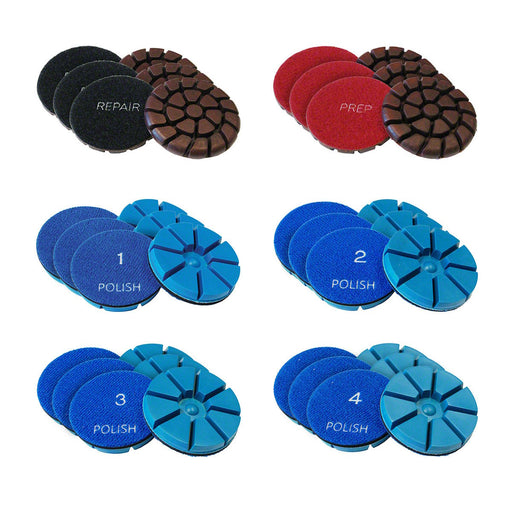 Pioneer Eclipse PowerPolish™ 3" Discs for Decorative Floor Polishing & Restoration (100 - 3000 Grits Available) - 6 Packs Thumbnail