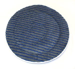 17" Trusted Clean Eco-Friendly Grey & Blue Striped Heavy Duty Microfiber Carpet Scrubbing Bonnet (#ASP17M) Thumbnail