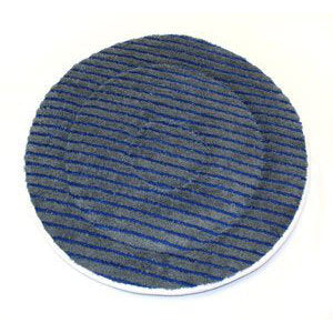 20" Trusted Clean Eco-Friendly Grey & Blue Striped Heavy Duty Microfiber Carpet Scrubbing Bonnet (#ASP19M) Thumbnail