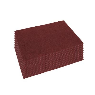 14" x 20" Maroon Eco-Prep Rectangular Dry Floor Stripping Pads (10 Pack) Thumbnail