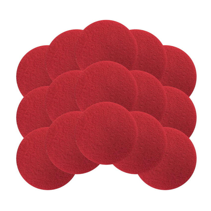 6.5" Red Floor Buffing & Scrubbing Pads (15 Pack)