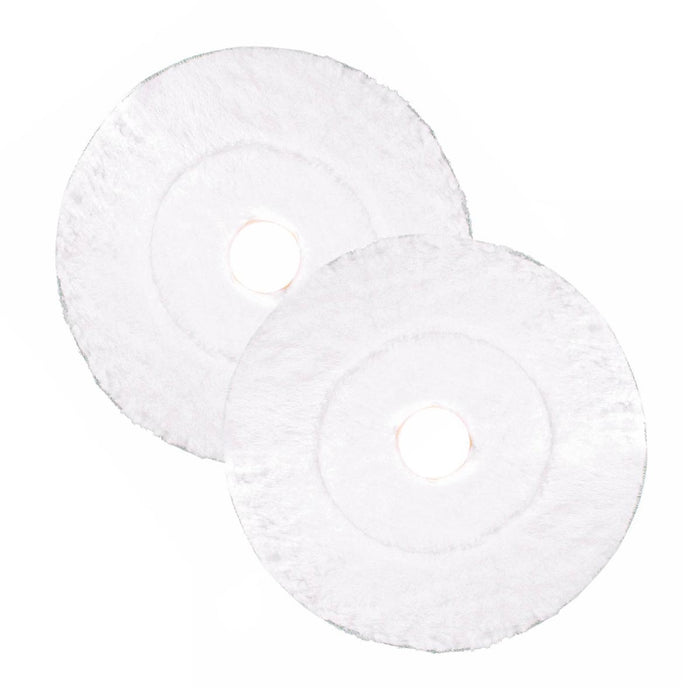 Case of 2 White Microfiber Floor Burnishing Bonnets