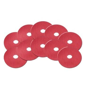 6.5" Round Red Floor Buffing & Scrubbing Pads (10 Pack) Thumbnail