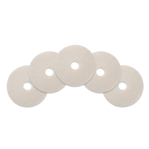 12" White Commercial Floor Buffing Pads - Case of 5 Thumbnail
