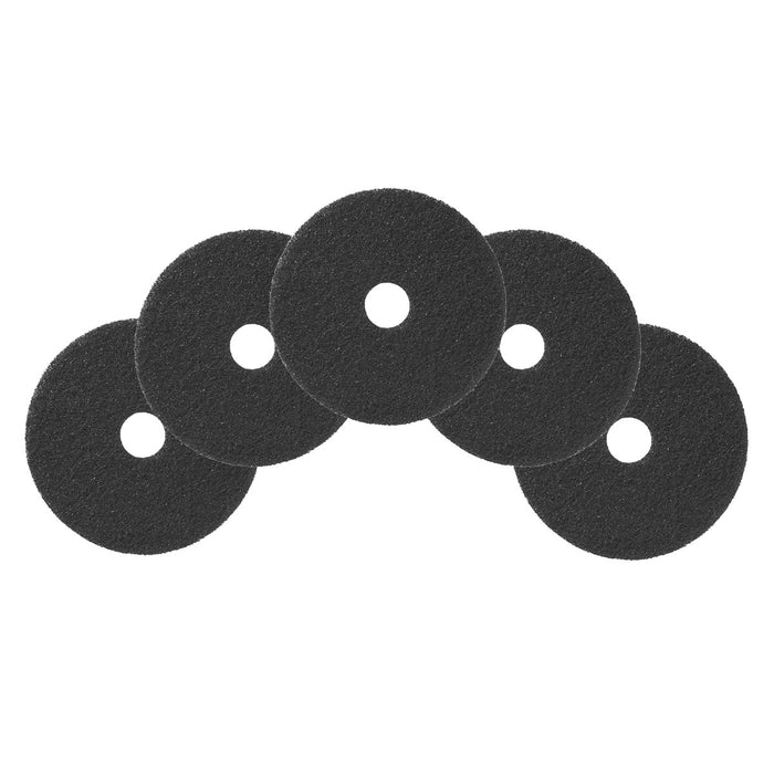 15" Black Round Floor Wax Stripping Pads (5 Pack)