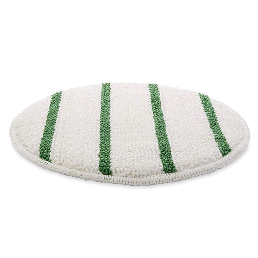 17 inch Traffic Lane Carpet Scrubbing Bonnet with Green Agitation Stripes Thumbnail