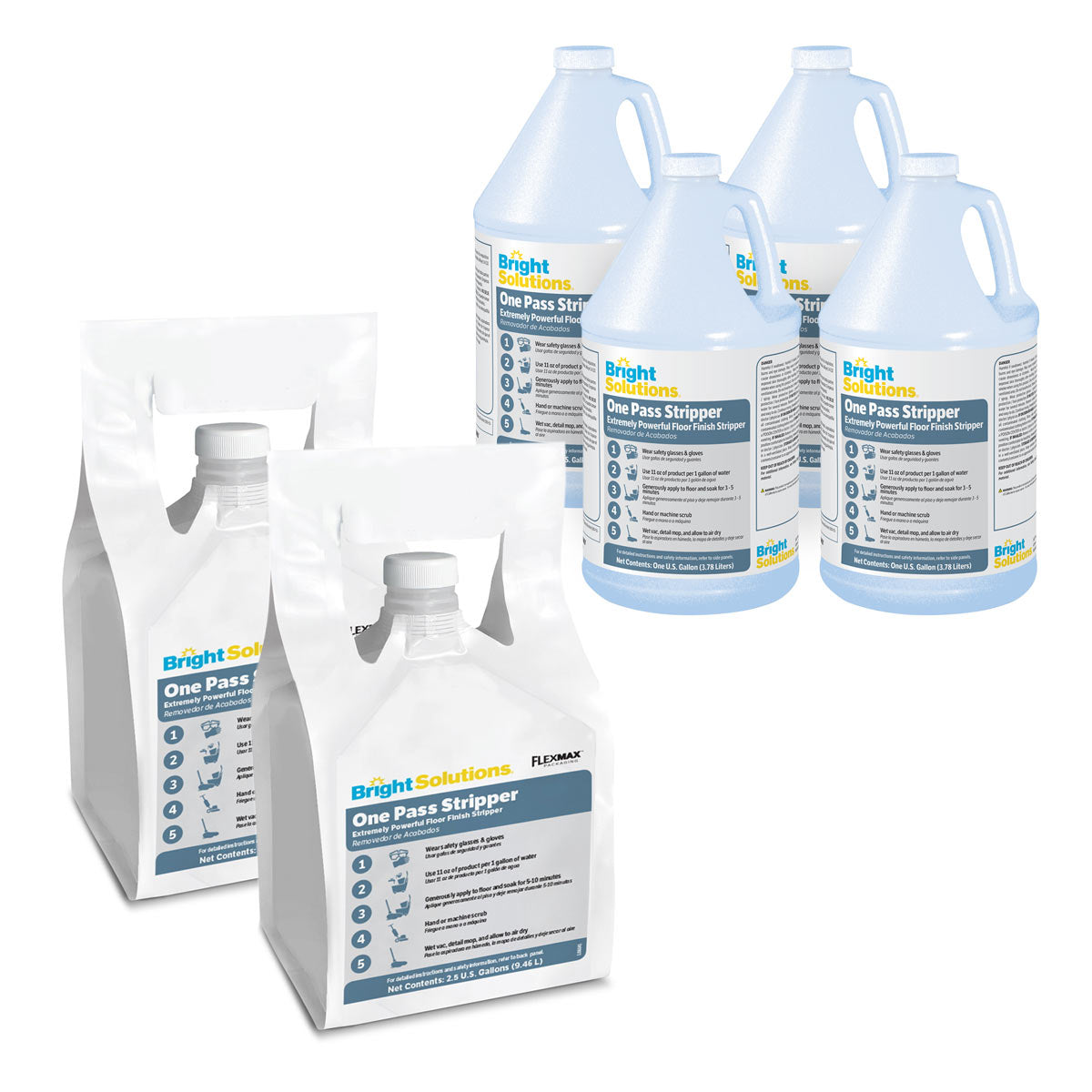 Bright Solutions One Pass Concentrated Floor Finish Stripping Solution ...
