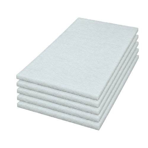 14" x 20" White Rectangular Floor Polishing Pads (5 Pack) Thumbnail