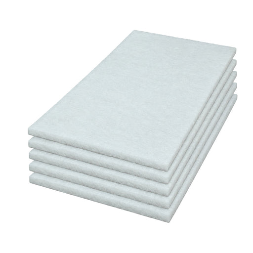 14" x 20" White Rectangular Floor Polishing Pads (5 Pack) Thumbnail