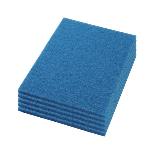 Case of 14 x 28 inch Blue Rectangular Floor Scrubbing Pads Thumbnail