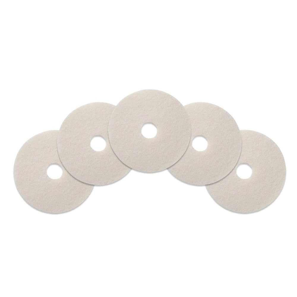 17" White Floor Buffing & Polishing Pads (5 Pack) — FloorBuffers.com