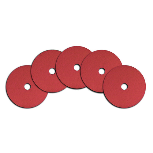 CleanFreak® 20" Round Red Light Duty Floor Scrubbing Pads (5 Pack) Thumbnail