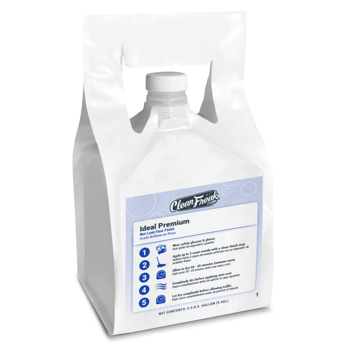 2.5 Gallon FlexMax™ Pouch of CleanFreak® 'Ideal Premium' Wet Look 22% Solids Floor Finish Wax 