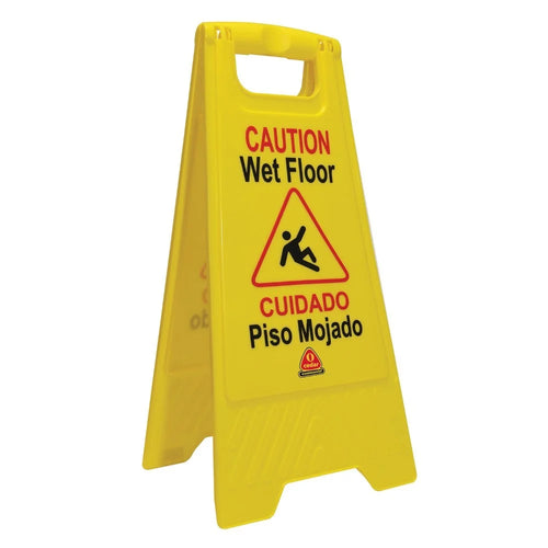 Yellow 2-Sided Wet Floor Sign Thumbnail