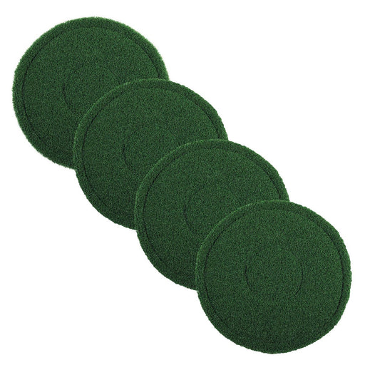 17" Green Turf Pads for Heavy Duty Grout Scrubbing w/ a Floor Buffer (4 Pack) Thumbnail