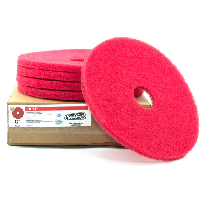 17" Red Floor Buffing Scrub Pads (5 Pack) — FloorBuffers.com