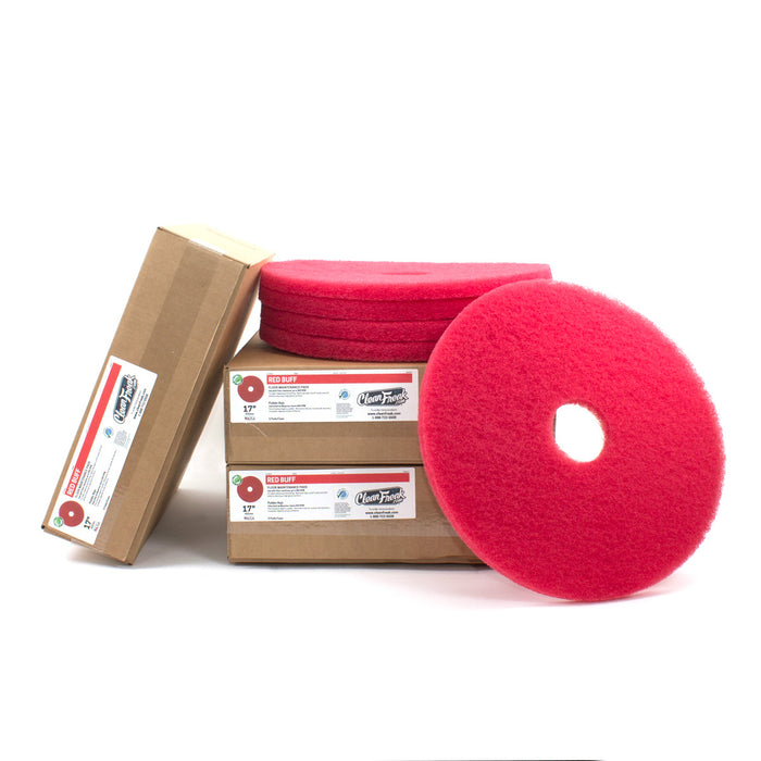 17 inch Red Round Floor Scrubbing Pads - Family