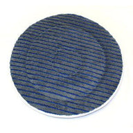 17" Trusted Clean Eco-Friendly Grey & Blue Striped Heavy Duty Microfiber Carpet Scrubbing Bonnet (#ASP17M)