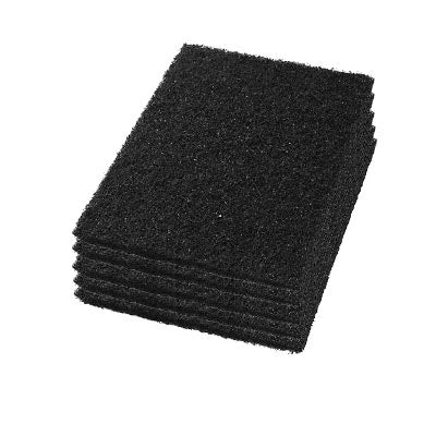 14" x 20" Black Rectangular Oscillating Floor Stripping Pads (5 Pack)