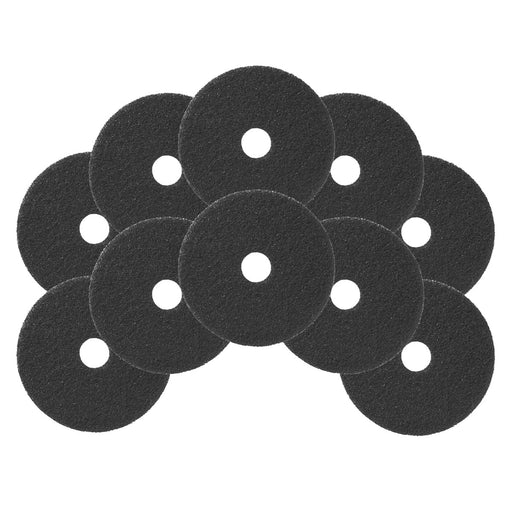 6.5 inch Black Round Floor Stripping Pads (10 Pack)