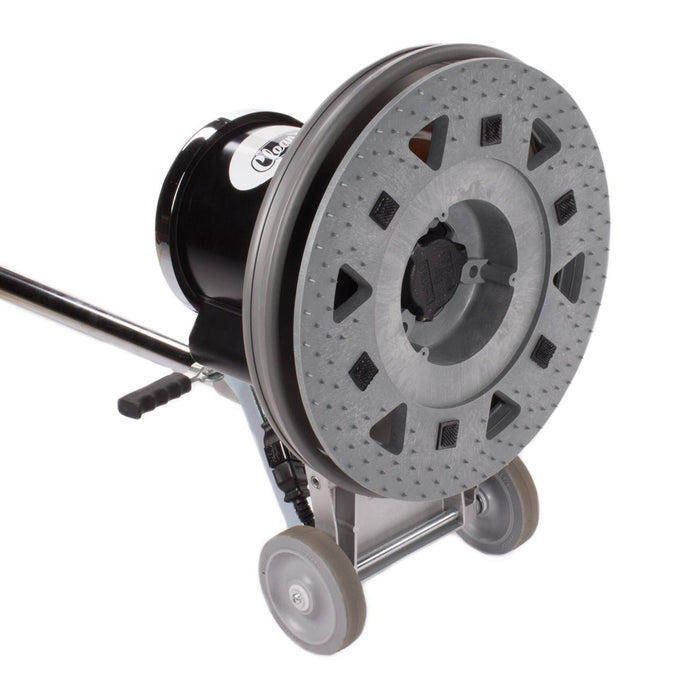 Pad Driver Attached to the 17 inch CleanFreak® Floor Buffer - Underneath the Apron View