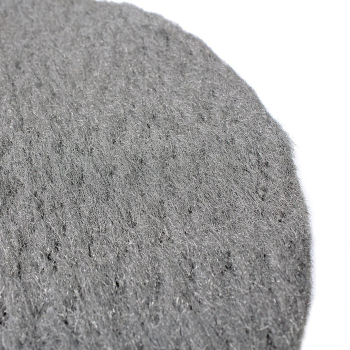 Close up of 15" Texsteel Flat Steel Wool Floor Buffer Pad